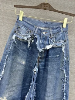 Alternative view of ACNE STUDIOS Trousers & Shorts Cotton (Blue-White) SML B15202606010849109