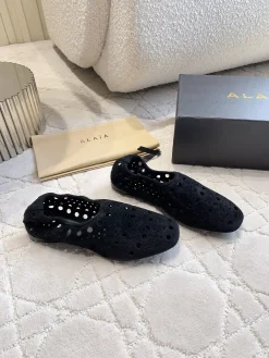 Alternative view of ALAIA Flats & Loafers Suede (Black) EU35-39 C10202606030005129