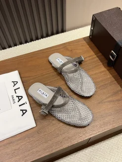 Alternative view of ALAIA Slides & Slippers Mesh (Silver-Grey) EU35-42 B40202606030012109