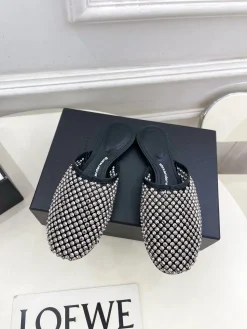 Alternative view of ALEXANDER WANG Slides & Slippers Leather (Black-Silver) EU35-39 B502026060300221191