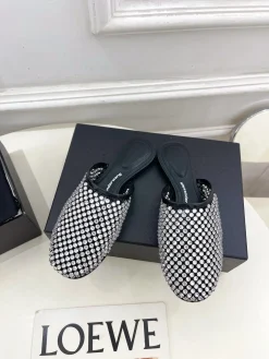 Alternative view of ALEXANDER WANG Slides & Slippers Leather (Black-Silver) EU35-39 B50202606030023119