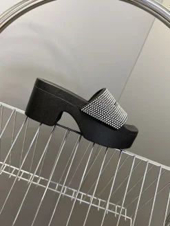 ALEXANDER WANG Slides & Slippers Rubber (Black-Silver) EU35-41 B60202606030024119