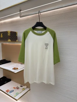 AMI T-shirts & Vests Cotton (White-Green) S-XL A1520260613064479