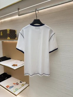 Alternative view of AMI T-shirts & Vests Cotton (White-Navy) S-XL A2020260613050179