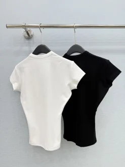Alternative view of ANN ANDELMAN T-shirts & Vests Cotton (White-Black) XS-S-M A7020260601040789