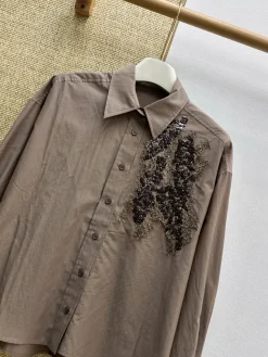 Alternative view of ANN DEMEULEMEESTER Shirts & Polos Cotton (Brown-Black) S-M-L C75202606010229149