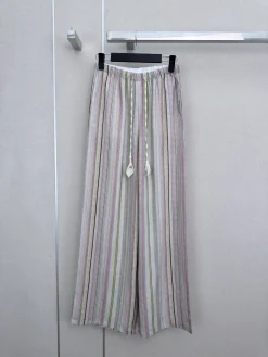 ANN DEMEULEMEESTER Trousers & Shorts Linen (White-Pink-Green) S-M-L A7520260601117299