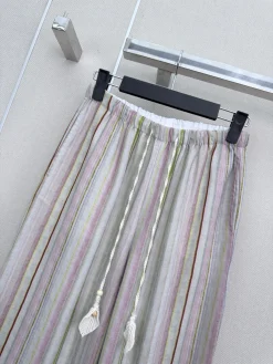 Alternative view of ANN DEMEULEMEESTER Trousers & Shorts Linen (White-Pink-Green) S-M-L A7520260601117299