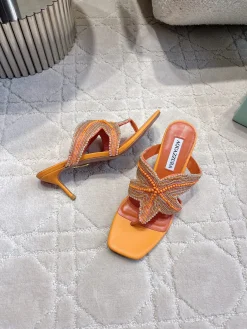 AQUAZZURA Sandals & Mules Leather (Orange-Beige) EU35-39 C50202606030035149