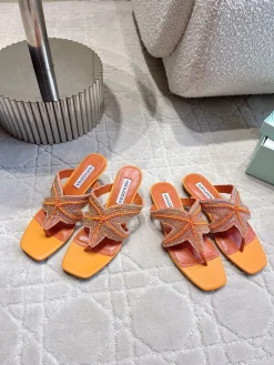 Alternative view of AQUAZZURA Sandals & Mules Leather (Orange-Beige) EU35-39 C50202606030035149