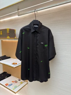 BALENCIAGA Shirts & Polos Cotton (Black-Green) 40-46 A8020260613006899