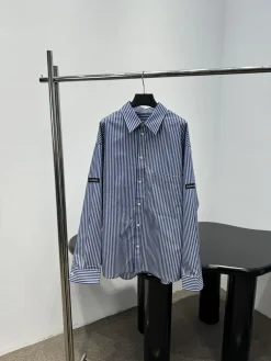 BALENCIAGA Shirts & Polos Cotton (Blue-White) S-M-L B90202606010295129