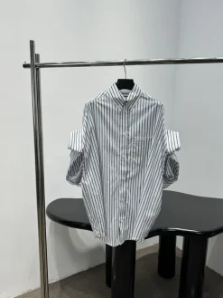 BALENCIAGA Shirts & Polos Cotton (White-Black) S-L B90202606010296129