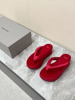 Alternative view of BALENCIAGA Slides & Slippers Satin (Red-Black) EU35-41 B60202606030051119