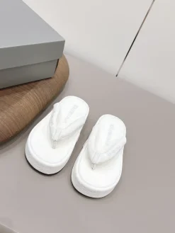 Alternative view of BALENCIAGA Slides & Slippers Textile (White-Black) EU36-42 B40202606030056109