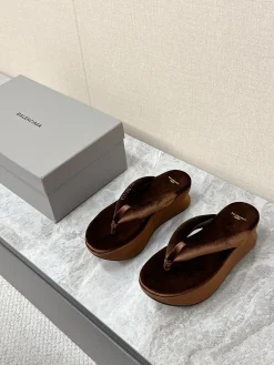 Alternative view of BALENCIAGA Slides & Slippers Velvet (Brown) EU35-41 B60202606030060119