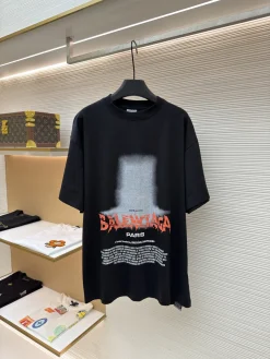BALENCIAGA T-shirts & Vests Cotton (Black-White-Red) XS-L A2020260613020879