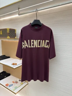 BALENCIAGA T-shirts & Vests Cotton (Burgundy-Gold) 1-4 A6520260613055999