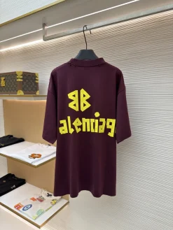 Alternative view of BALENCIAGA T-shirts & Vests Cotton (Burgundy-Gold) 1-4 A6520260613055999