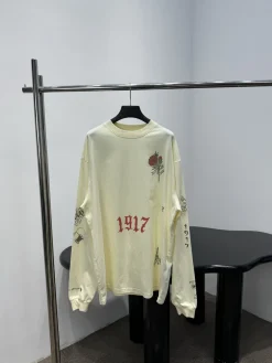 BALENCIAGA T-shirts & Vests Cotton (Cream-Red) S-M-L B20202606010299109