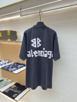 Alternative view of BALENCIAGA T-shirts & Vests Cotton (Dark Gray-White) 1-4 A6520260613056499
