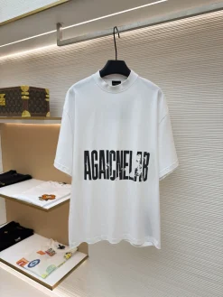 BALENCIAGA T-shirts & Vests Cotton (White-Black) 1-4 A2520260613023779