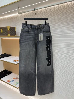 BALENCIAGA Trousers & Shorts Denim (Grey-Black) 26-29 B95202606130256139