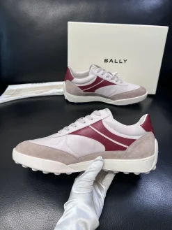 BALLY Sneakers & Trainers Leather-Suede (White-Burgundy-Grey) EU39-45 C90202606030084159