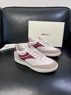 Alternative view of BALLY Sneakers & Trainers Leather-Suede (White-Burgundy-Grey) EU39-45 C90202606030084159