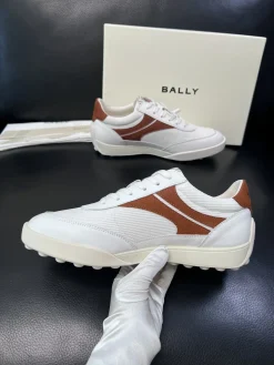 BALLY Sneakers & Trainers Leather-Textile (White-Brown) EU39-45 C90202606030085159