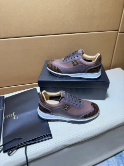 BERLUTI Sneakers & Trainers Leather-Alligator Leather (Brown-Dark Brown-White) EU38-44 C00202606033398129