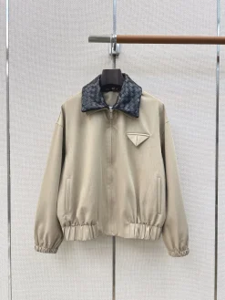 BOTTEGA VENETA Coats & Jackets Polyester-Cotton (Beige-Black) S-M-L C65202606011719149