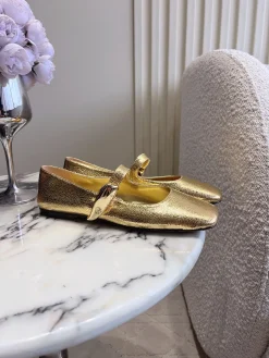 BOTTEGA VENETA Flats & Loafers Leather (Gold) EU35-39 C10202606030116129