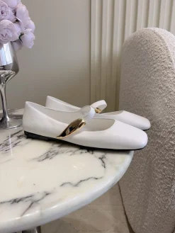 BOTTEGA VENETA Flats & Loafers Leather (White-Gold) EU35-39 C10202606030119129