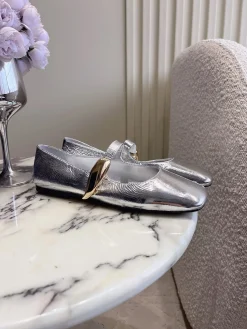 BOTTEGA VENETA Flats & Loafers Patent Leather (Silver-Gold) EU35-39 C10202606030117129