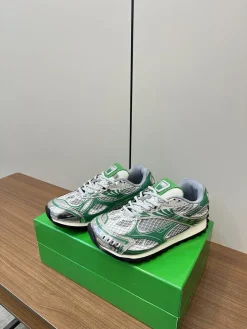 BOTTEGA VENETA Sneakers & Trainers Mesh-Leather (Green-Silver-White) EU35-45 B40202606030158109