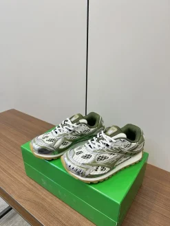 BOTTEGA VENETA Sneakers & Trainers Mesh-Synthetic (Green-Silver-White) EU35-45 B40202606030159109