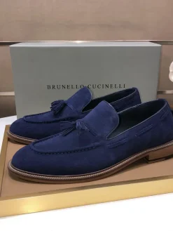 Alternative view of BRUNELLO CUCINELLI Flats & Loafers Suede (Blue) EU38-44 C00202606030173129