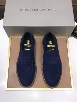 Alternative view of BRUNELLO CUCINELLI Flats & Loafers Suede (Blue) EU38-44 C00202606030174129