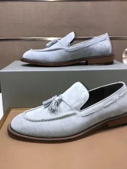 BRUNELLO CUCINELLI Flats & Loafers Suede (Light Blue-Brown) EU38-44 C00202606030180129