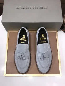 Alternative view of BRUNELLO CUCINELLI Flats & Loafers Suede (Light Blue-Brown) EU38-44 C00202606030180129