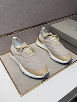 Alternative view of BRUNELLO CUCINELLI Sneakers & Trainers Knit (Beige-White-Brown-Grey) EU38-44 B10202606030183109