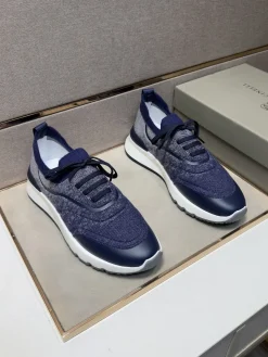 Alternative view of BRUNELLO CUCINELLI Sneakers & Trainers Knit (Blue-Grey-White) EU38-44 B10202606030186109
