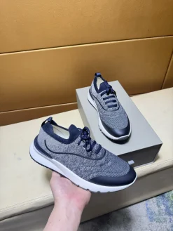 Alternative view of BRUNELLO CUCINELLI Sneakers & Trainers Knit (Blue-White) EU39-45 B80202606030187129