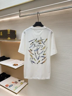 Alternative view of BURBERRY T-shirts & Vests Cotton (White-Blue-Yellow) XS-L A4520260613038189