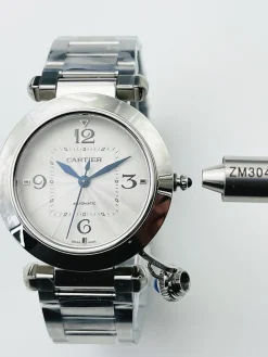 Alternative view of CARTIER Pasha Automatic 4327 (Silver Dial) 38mm CLEAN B450202606040078769