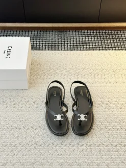 CELINE Sandals & Mules Leather (Black-Silver) EU35-40 B10202606030218109