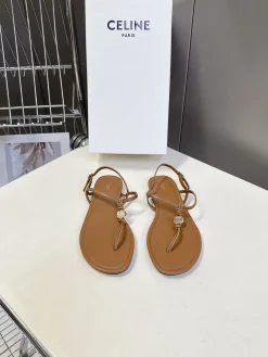 Alternative view of CELINE Sandals & Mules Leather (Brown-Black) EU35-41 B40202606030220109