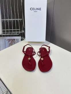 Alternative view of CELINE Sandals & Mules Leather (Red) EU35-41 B40202606030221109