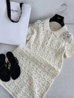 Alternative view of CELINE Sweaters & Knitwear Cotton (White-Black) C55202606010164149
